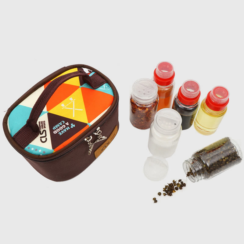 Storage Bag For Outdoor Camping BBQ Mini Spice Bottle Set