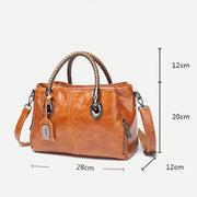 Retro Triple Compartment Woven Top Handle Satchel Handbag Crossbody Bag
