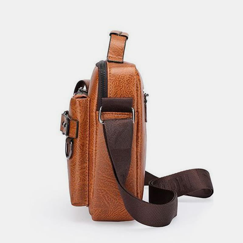 Classic Messenger Bag For Men Business Leather Crossbody Satchel Purse