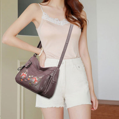 Large Capacity Embroidery Durable Crossbody Bag