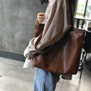 Genuine Leather Tote Bags for Women Casual Shoulder Purse with Crossbody Strap