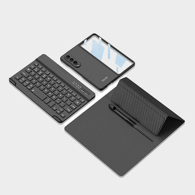 Phone Case For Samsung Light Luxury Leather Cover With Bluetooth Keyboard