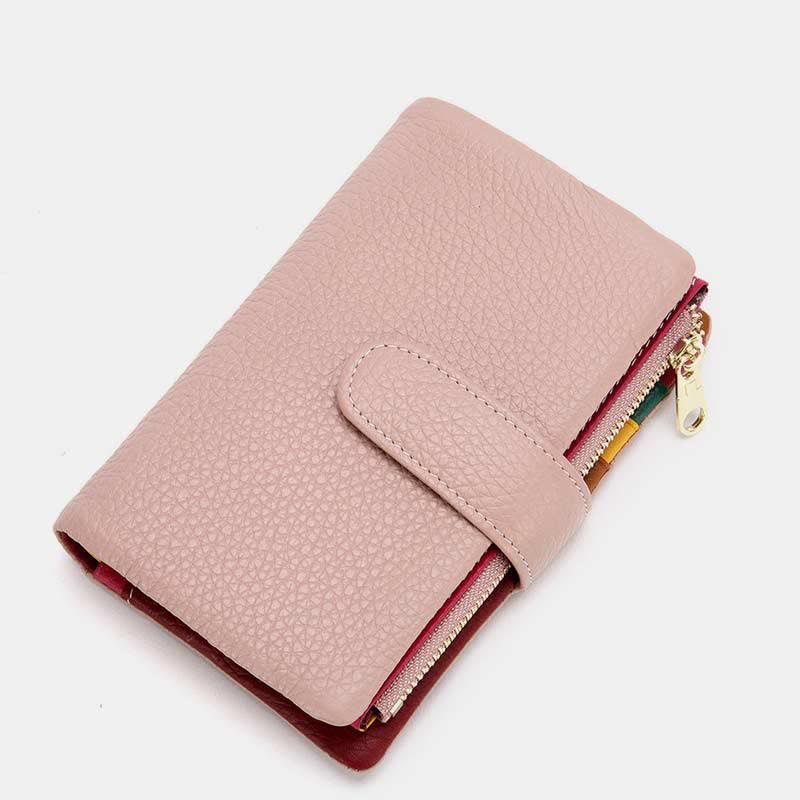 Multi-Slot Real Leather Wallet for Women RFID Blocking Bifold Compact Wallet