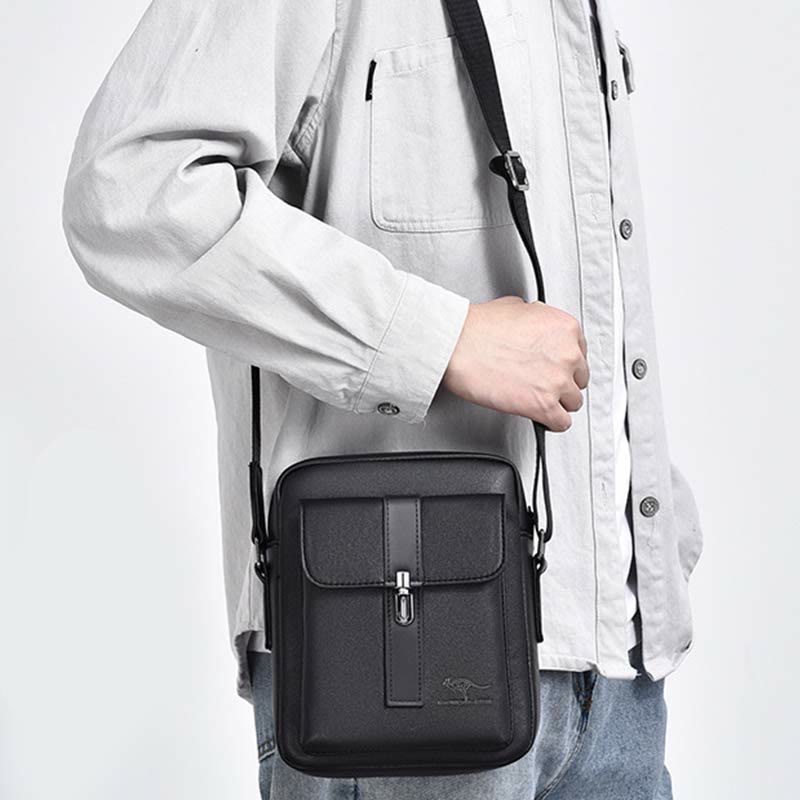 Messenger Bag for Men Soft PU Leather Casual Crossbody Handbag