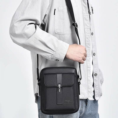 Messenger Bag for Men Soft PU Leather Casual Crossbody Handbag