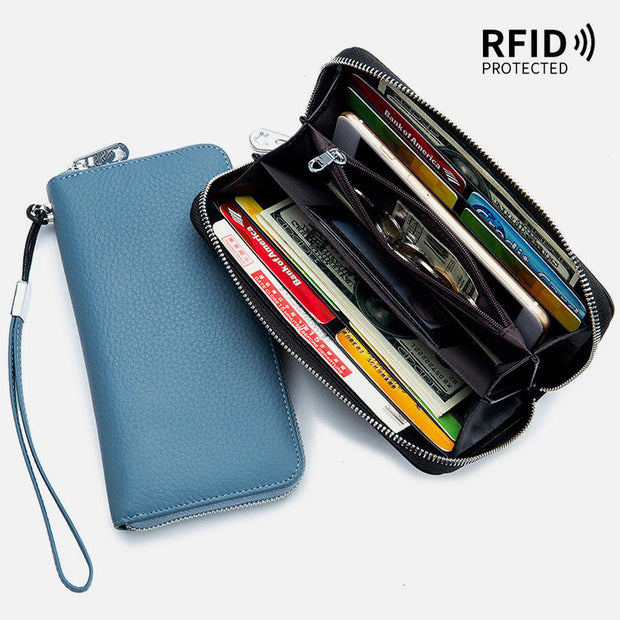 Classic Long Wallet RFID Roomy Leather Phone Purse For Women