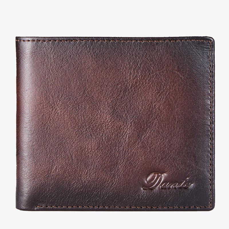 Retro Trifold Wallet For Men RFID Blocking Leather Purse