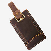 Retro Luggage Tag For Travel Suitcase Genuine Leather Tag