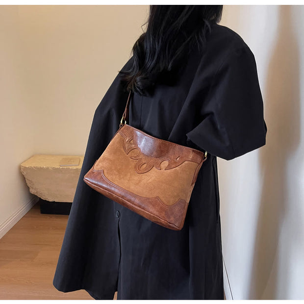 Retro Underarm Bag For Women Commutor Soft Lint Shoulder Bag