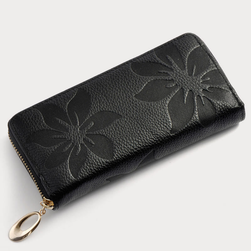 Wallet For Women Flower Print Large Capacity Long Cash Purse