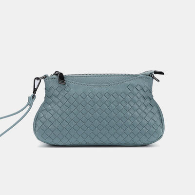 Stylish Woven Crossbody Bag With Wristlet