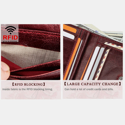 RFID Anti-Theft Genuine Leather Wallet