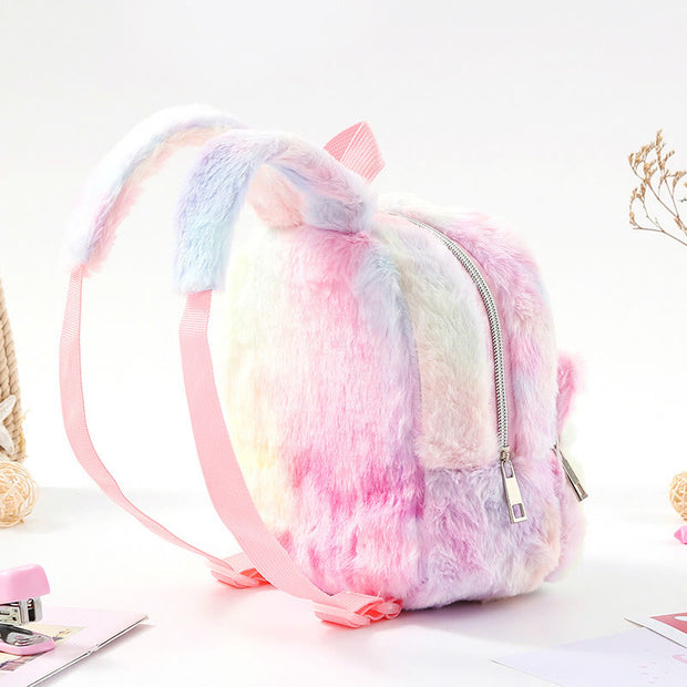 Backpack For Women Unicorn Furry Cute Cartoon Toddlers Kids Schoolbag