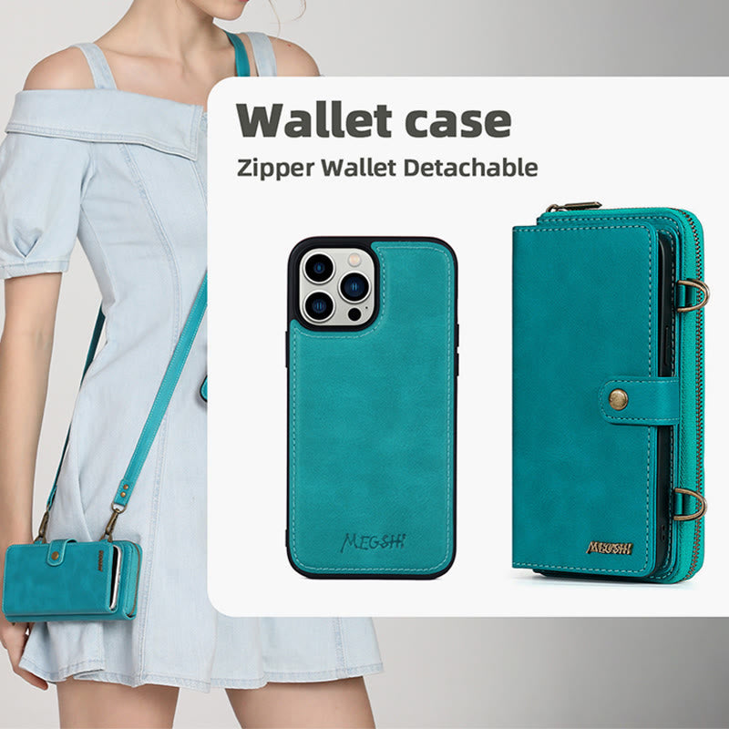 Wallet Phone Case For iPhone Crossbody Multifunctional PU Leather Wallet