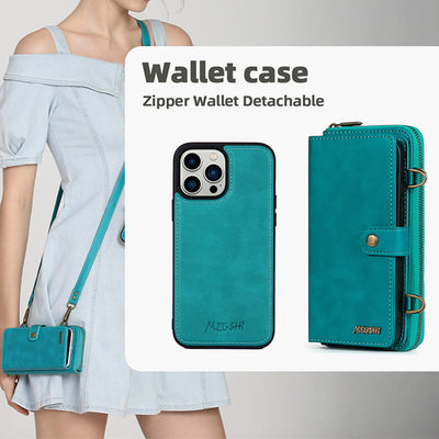 Wallet Phone Case For iPhone Crossbody Multifunctional PU Leather Wallet