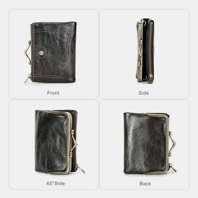 Women RFID Blocking Wallet Large Capacity Multi-Slot Leather Card Holder