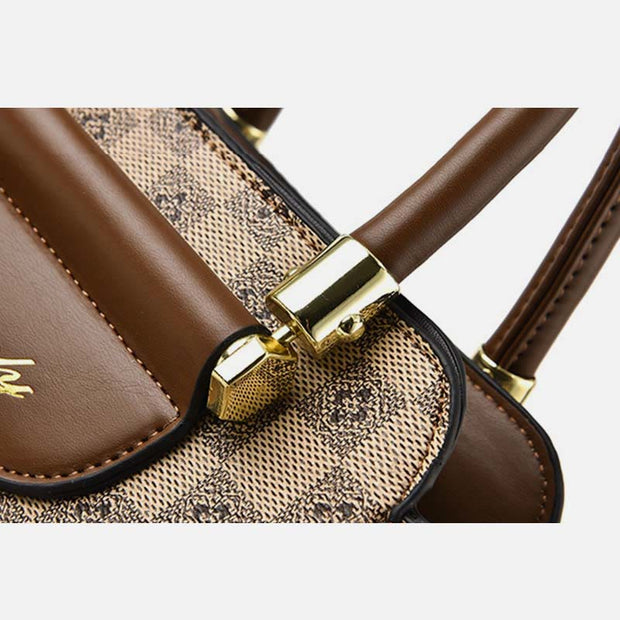 British Handbag Women Mini Silk Scarf Decor Elegant Crossbody Bag