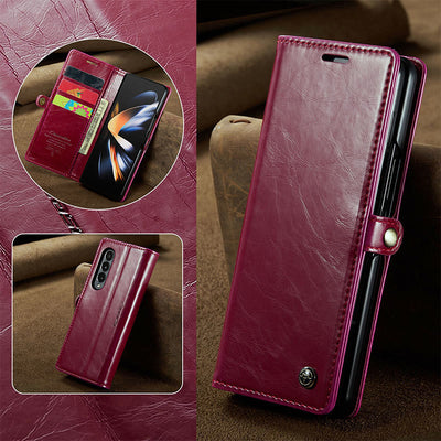 Retro Foldable Screen Phone Case Pu Leather Protection Case