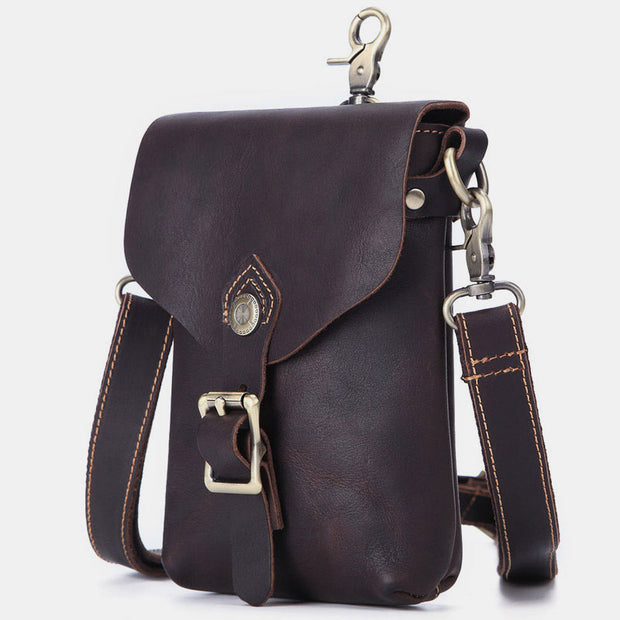 Retro Large Capacity Soft Genuine Leather Crossbody Bag