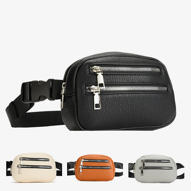 Multifunctional Mens Sports Waist Bag Plain Color Crossbody Chest Bag