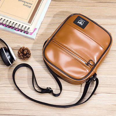 Crossbody Bag for Men Trendy Simple Waterproof PU Shoulder Bag