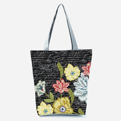 Tote Bag For Women Floral Print Large Capacity Shoulder Bag