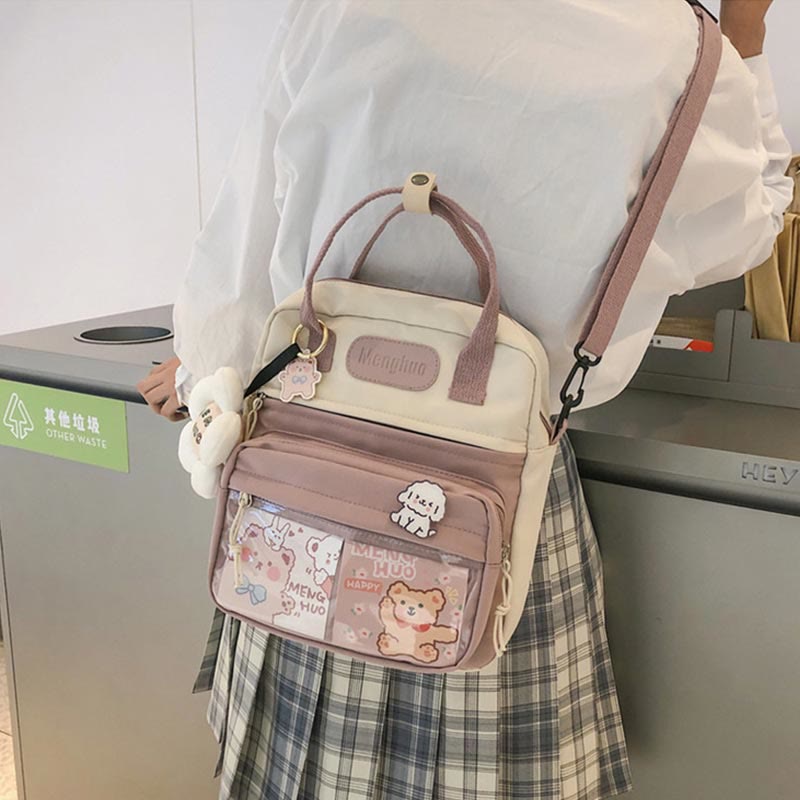 Backpack for Women Cute Cartoon Printing Mixcolor Student Travel Daypack