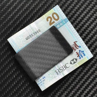 Slim Carbon Fiber Money Clip Minimalist Wallet Business Card Holder