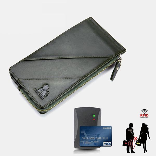 Genuine Leather Multi-Slot Long Purse