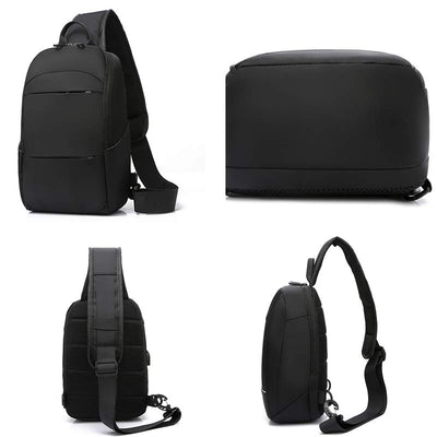 Sling Crossbody Backpack Shoulder Bag for Men with USB Charger Port