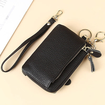 Women's Small Genuine Leather Wristlet Clutch Wallet Purse Card Holder