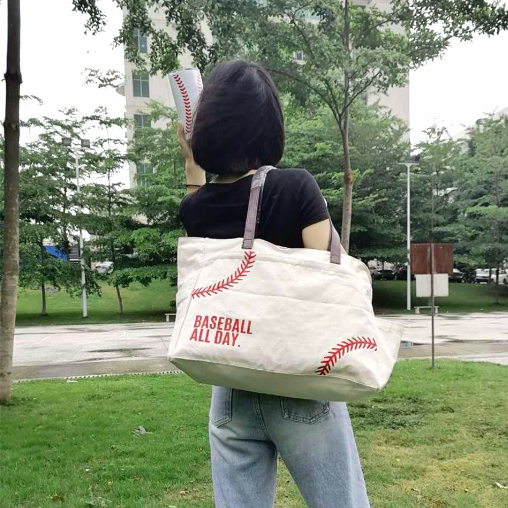 Large Embroidered Canvas Tote Multifunctional Travel Sports Bag Shoulder Bag