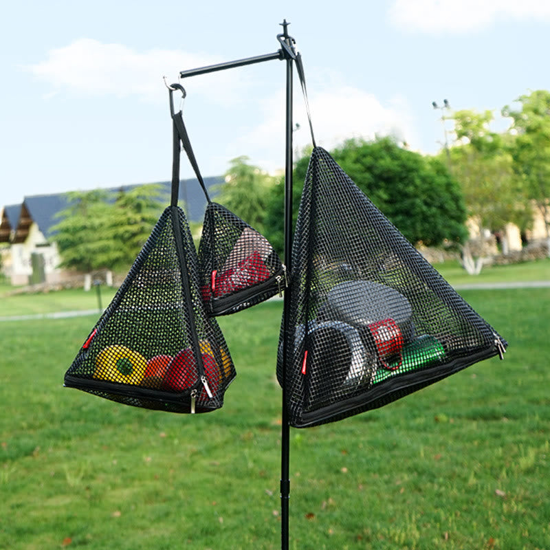 Storage Bag For Outdoor Camping Triangle Folding Net Storage Basket