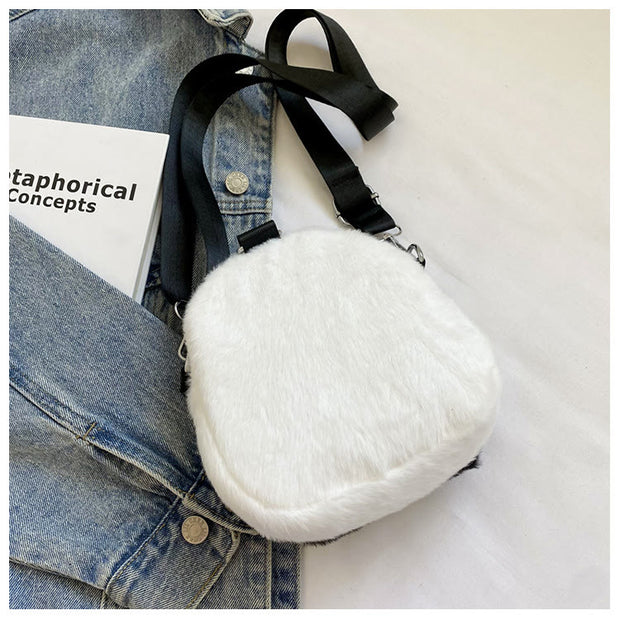 Cute Cartoon Panda Crossbody Bag Plush Toy Shoulder Bag