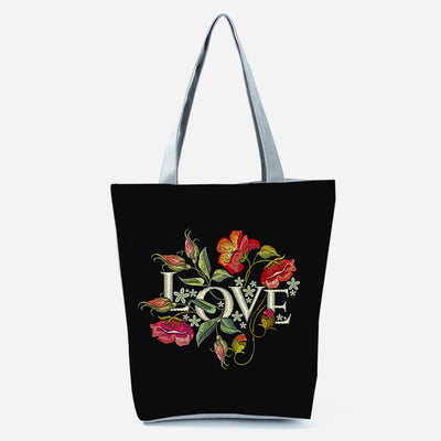 Tote Bag For Women Floral Print Large Capacity Shoulder Bag