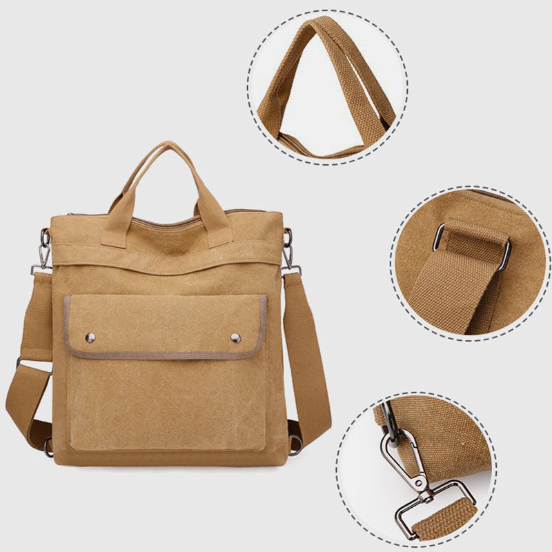 Multifunctional Large Capacity Canvas Handbag Backpack for Women Men Crossbody Shoulder Bag