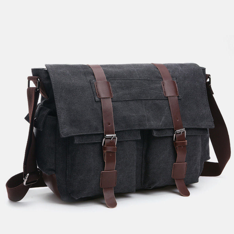 Multi-Pocket Retro Business Messenger Bag