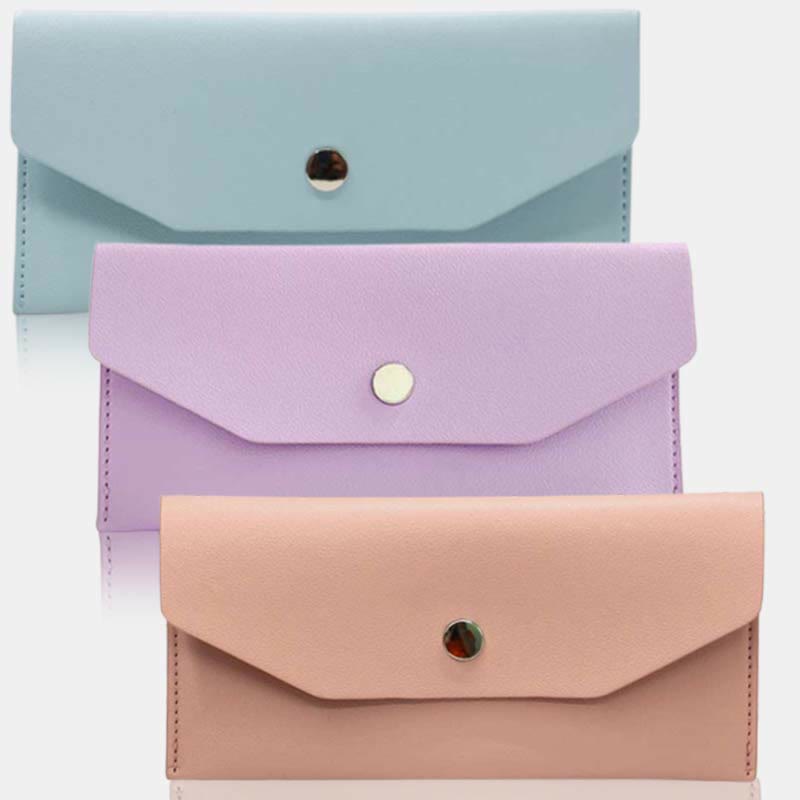 Wallet for Women 3 Pieces Minimalist Cash Cards Leather Envelop Party Purse