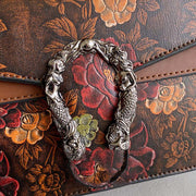 Clamshell Underarm Bag Women Floral Vegan Leather Crossbody Chain Bag