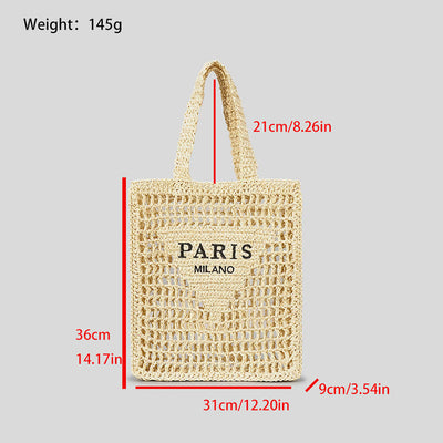 Beach Bag For Women Hollowed Out Large Capacity Straw Bag