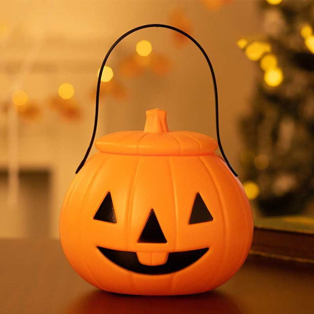 Halloween Candy Bag For Kids Bright Pumpkin Decor Basket Handbag
