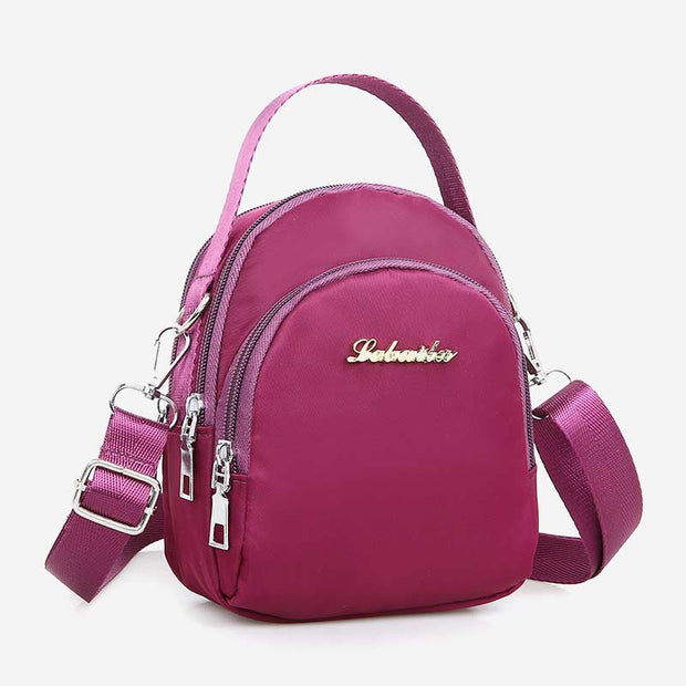 Multi-compartment Women Nylon Purse Crossbody Bag Waterproof Lightweight Handbag