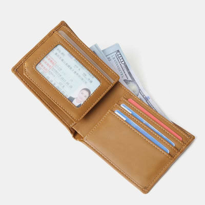 Engraved Mens Wallet Trifold Leather Card Holder Gifts for Son Grandson