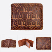 Bad Mother F**ker Print Wallet For Men Vegan Leather Purse