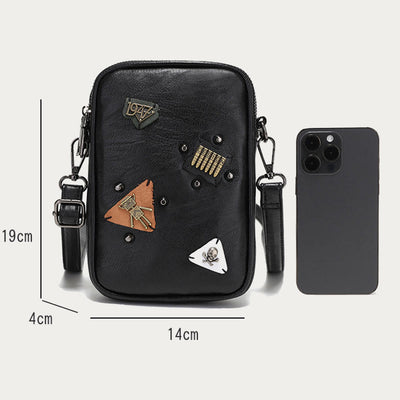 Mini Phone Bag For Men Outdoor Riding Leather Crossbody Bag