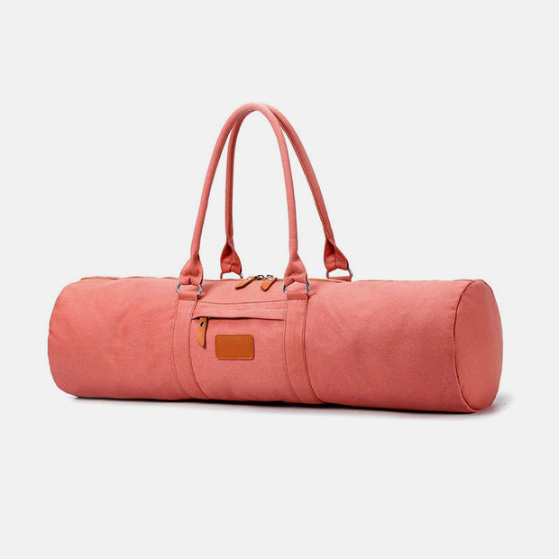 Canvas Yoga Mat Bag Full-Zip Exercise Yoga Mat Carrier Shoulder Bag