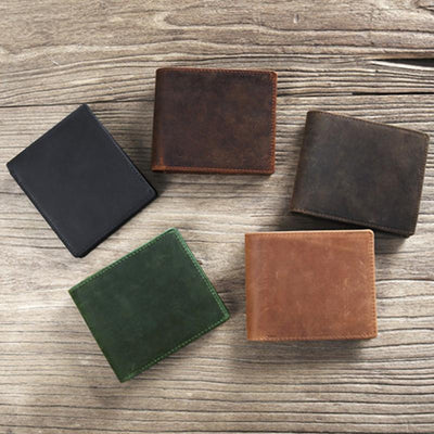 Genuine Leather Casual Bifold Vintage Wallet