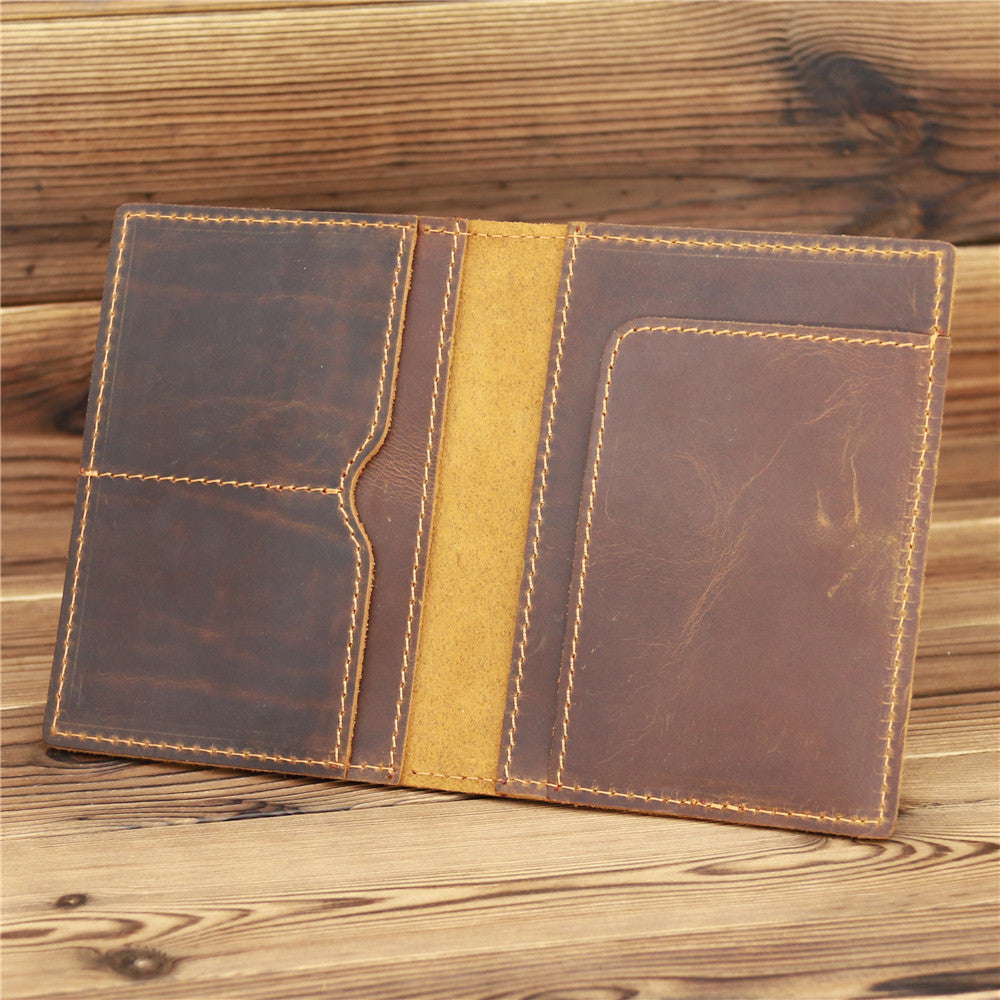 Ultra Thin Passport Holder For Suitcase Genuine Leather Case