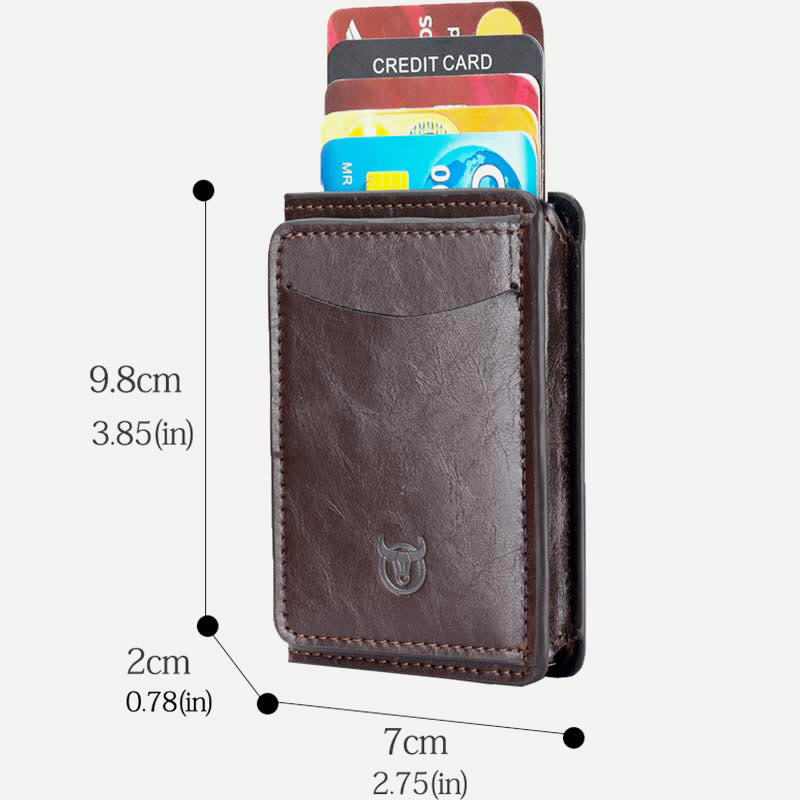 Wallet for Men Minimalist Telescopic PU Leather Card Holder Purse