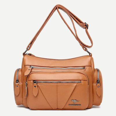 Casual Crossbody Purse for Women Multi-Pocket PU Leather Shoulder Handbag